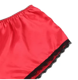 SUBBLIME - 953898 SILK AND LACE NIGHTGOWN PANTIES RED S-M